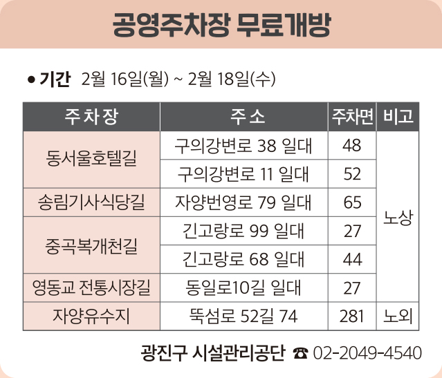 공영주차장 무료개방