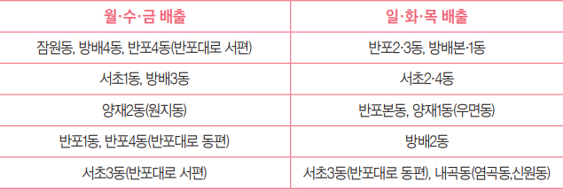생활쓰레기 배출일정 안내 2