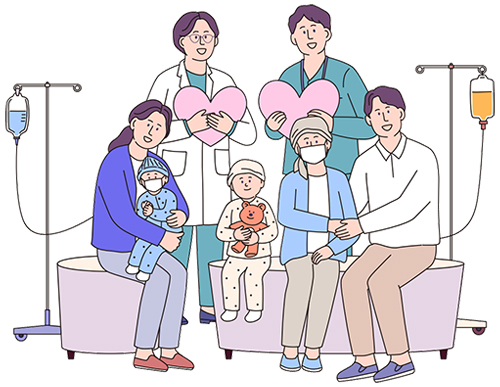 저소득층 암 환자 의료비 지원 일러스트