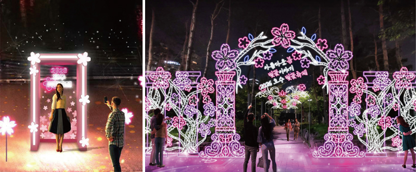 호수벚꽃축제 야경