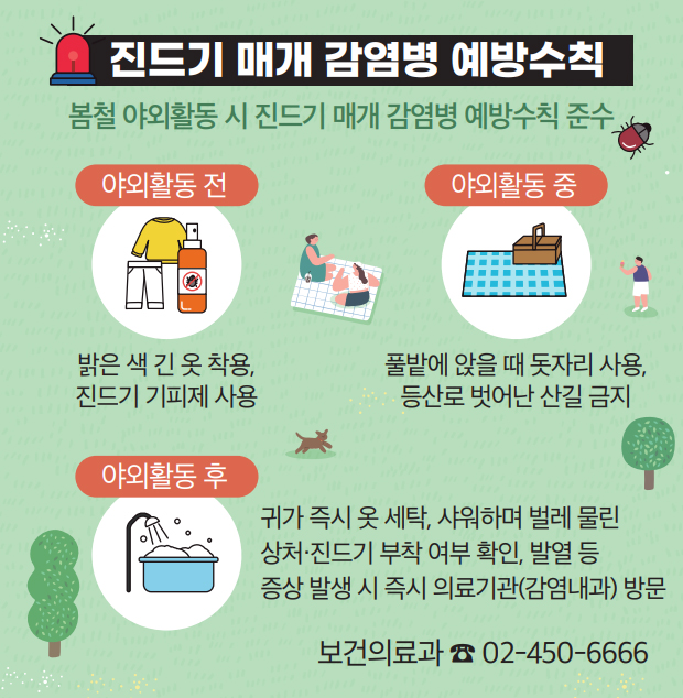 진드기 매개 감염병 예방수칙