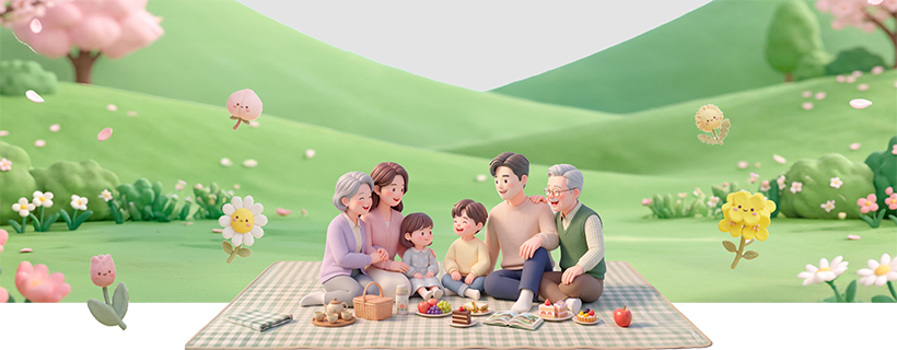 가족나들이 일러스트