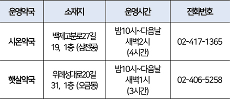 공공심야약국 안내