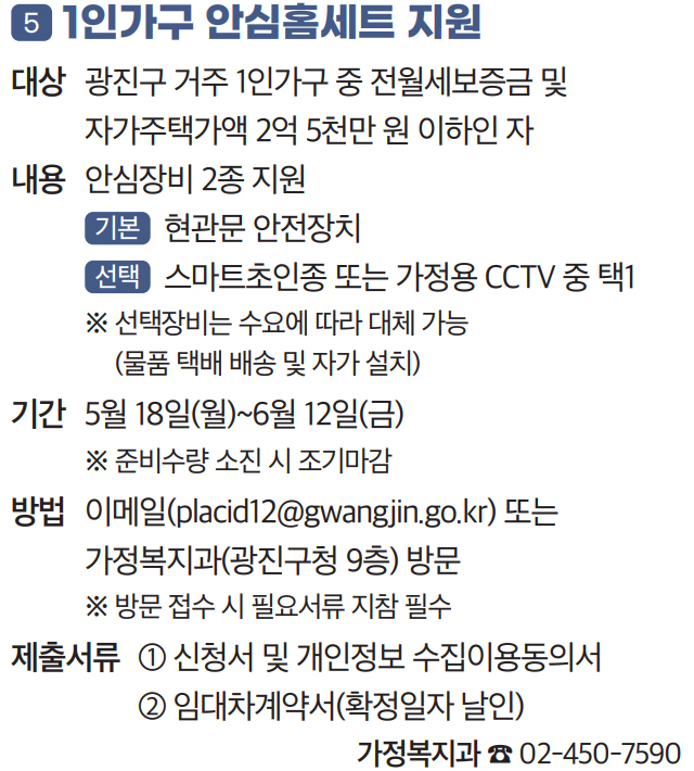 5 1인가구 안심홈세트 지원