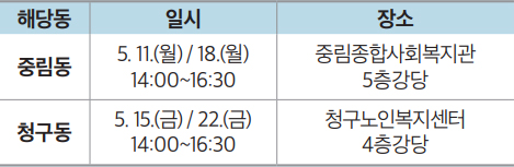 동별 일정 안내