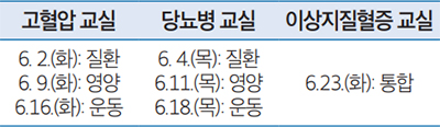 만성질환 바로알기 교실 안내