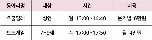 동아리 회원모집 안내