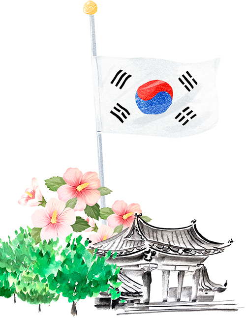 대극기, 무궁화 일러스트