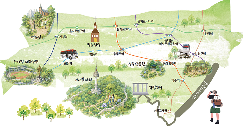 숲을 품은 중구 약도