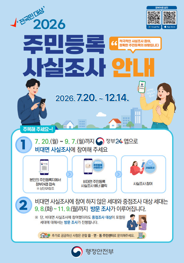 2026 주민등록 사실조사 포스터