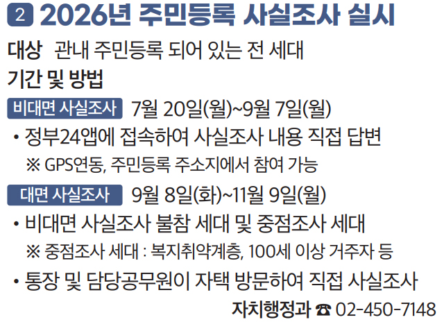 2 2026년 주민등록 사실조사 실시