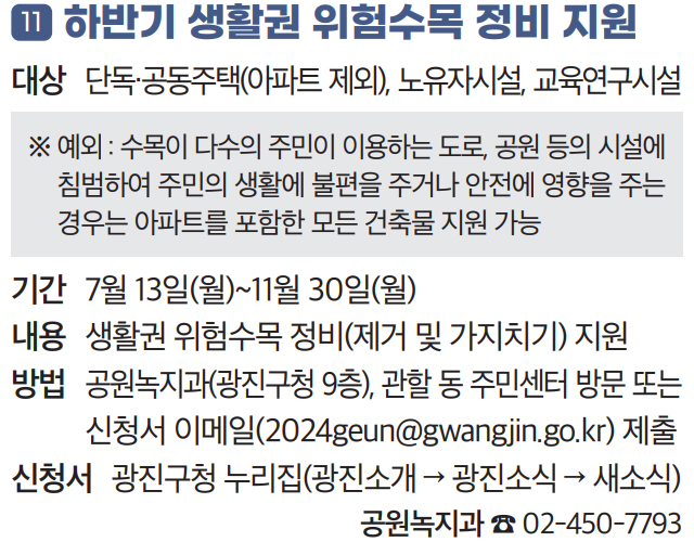 11 하반기 생활권 위험수목 정비 지원