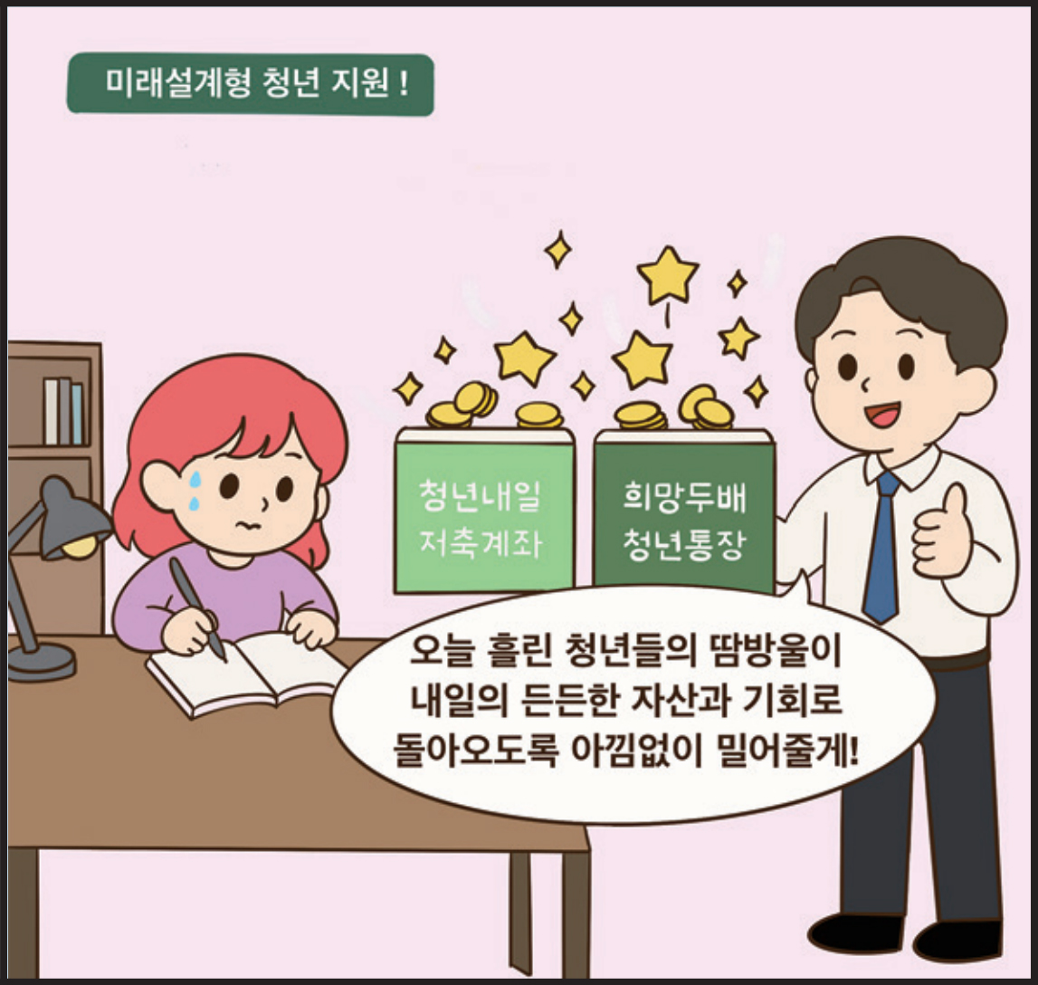 미래설계형 청년 지원! / 중구 : 오늘 흘인 청년들의 땀방울이 내일의 든든한 자산과 기회로 돌아오도록 아낌없이 밀어줄게!