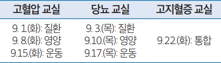 만성질환 교실 안내