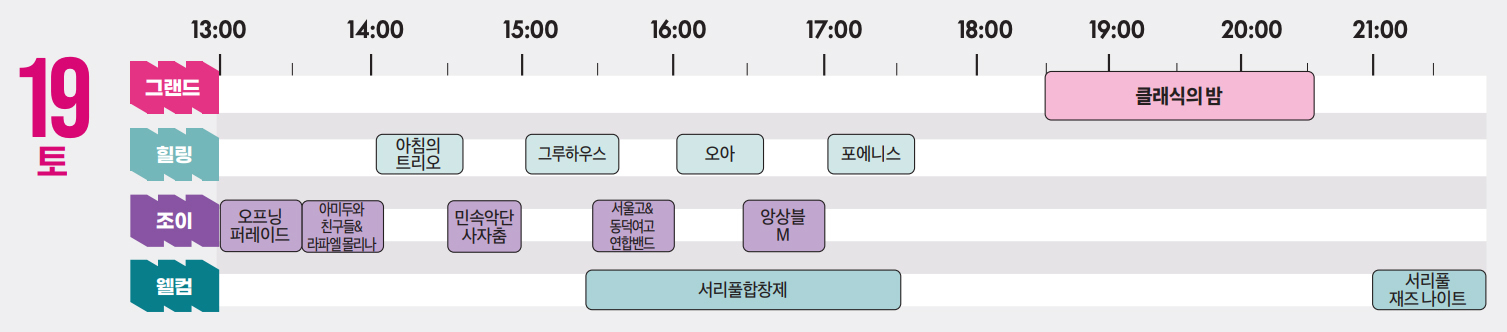 19일 시간표