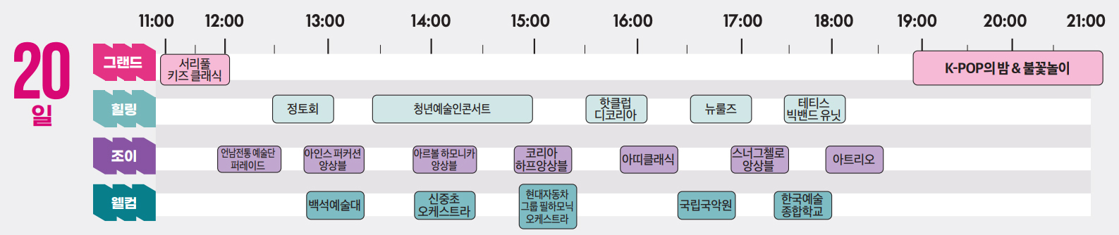 20일 시간표