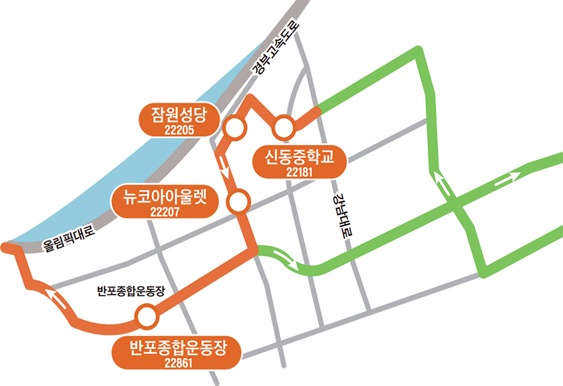 공항버스 6703번 노선 약도