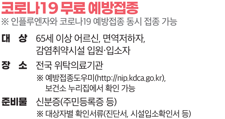 코로나19 무료 예방접종