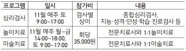 송파구청소년상담복지센터 일정표