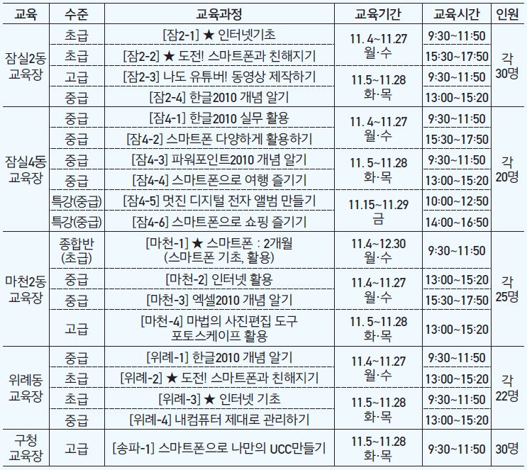 교육일정안내